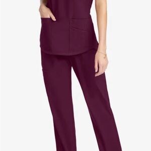 Women's Maroon Scrub Set